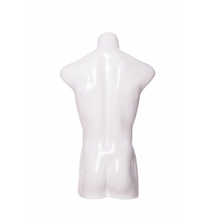 Cabeza de maniquí blanco brillante masculino